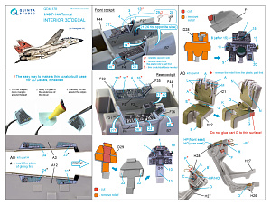 3D Декаль интерьера кабины F-14A (для модели Hasegawa)