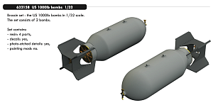 Дополнения из смолы 1/32 US 1000lb bombs