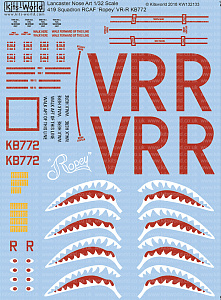 Декаль 1/32 Avro Lancaster B Mk.X KB772 VR-R 'Ropey' (Kits-World)