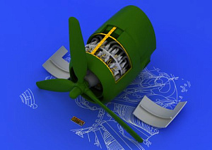 Дополнения из смолы 1/48 Двигатель Grumman Hellcat F6F-3/F6F-5 R-2800-10 (для модели Eduard kits)