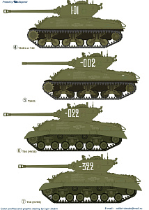 Декаль 1/35 M4A2 Sherman (76) & HVSS - in Red Army V (Colibri Decals)