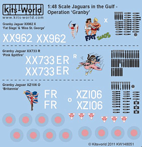 Декаль 1/48 Sepecat Jaguar GR.1A Desert Storm Nose Art - Operation Granby 1991 (3)  (Kits-World)