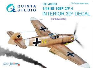 3D Декаль интерьера кабины Bf 109F-2/F-4 (для модели Eduard)