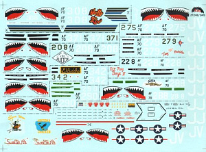 Декаль 1/48 McDonnell F-4E Phantom 388thTFW at Korat RTAB 1968 coded JJ and JV all with shark (Zotz)