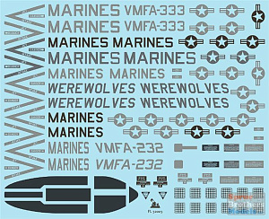 Декаль 1/32 McDonnell-Douglas F/A-18A/C Hornets Swarm  (Flying Leathernecks)