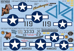 Декаль 1/48 Republic P-47N-2-RE Thunderbolt (Kits-World)