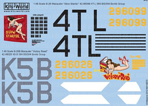 Декаль 1/48 Martin B-26 Marauder (Kits-World)