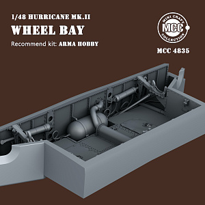 Дополнения из смолы 1/48 Ниши шасси Hawker Hurricane Mk.II Wheel (Arma Hobby) (MCC)