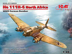 Сборная модель 1/48 Heinkel He 111H-6 North Africa, German (ICM)