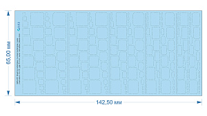 Клепочные ряды: прямоугольники и овалы (размер клепки 0.15 mm, интервал 0.6 mm, масштаб 1/48), черны