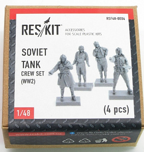 Дополнения из смолы 1/48 Soviet tank crew set x 4 standing figures (WWII) (ResKit)