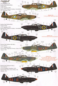 Декаль 1/72 Boulton-Paul Defiant Mk.Is (10) (Xtradecal)