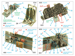 3D Декаль интерьера кабины P-47D Thunderbolt Bubbletop Early (Hasegawa)