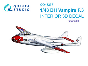 3D Декаль интерьера кабины DH Vampire F.3 (Airfix)