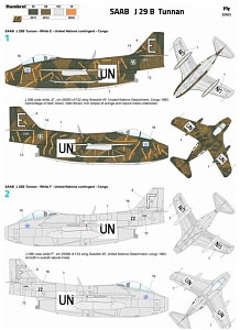 Сборная модель 1/32 Saab J-29B Saab J-29F Tunnan (FLY)