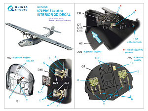 3D Декаль интерьера кабины PBY-5 Catalina (Academy)