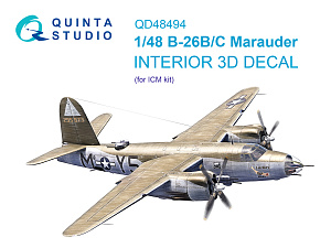 3D Декаль интерьера кабины B-26B/C Marauder (ICM)