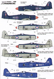 Декаль 1/72 Hawker Sea Fury FB.11 (8) (Xtradecal)