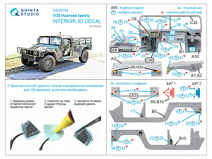 3D Декаль интерьера кабины для семейства Humvee (ICM)