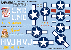 Декаль 1/48 Republic P-47M Thunderbolt 'Razorback' (Kits-World)