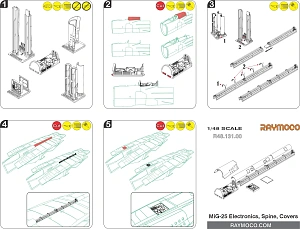 Дополнения из смолы 1/48 Коллекция из 4 наборов для МиГ-25 (Surveillance Cameras) (Raymoco)