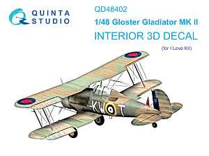 3D Декаль интерьера кабины Gloster Gladiator MKII (I Love Kit)