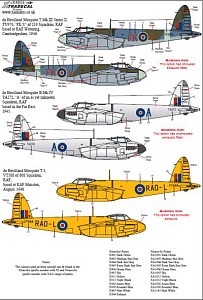 Декаль 1/48 de Havilland Mosquito T.Mk.III, B.Mk.IV, FB.Mk.VI, (7) (Xtradecal)