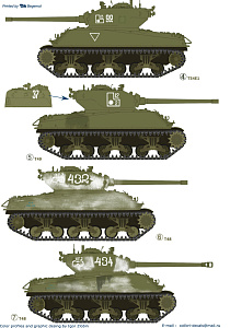 Декаль 1/35 M4A2 Sherman (76) - in Red Army IV (Colibri Decals)