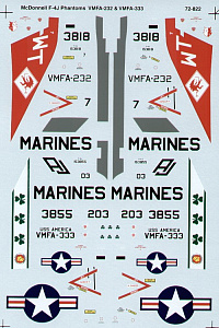 Декаль 1/72 McDonnell F-4J USMC (2) (Microscale)