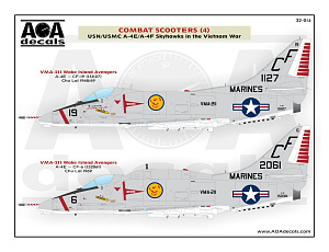 Декаль 1/32 Combat Scooters(4)USN/USMC Douglas A-4E/F Skyhawks in the Vietnam War.Part4 (AOA Decals)