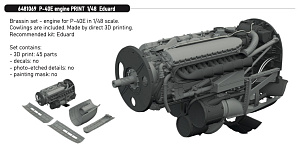 Дополнения из смолы 1/48 Двигатель Curtiss P-40E (для модели Eduard kits)