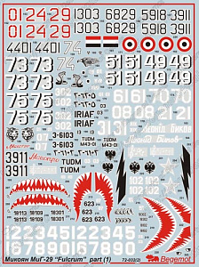 Декаль 1/72 Микоян МиГ-29 (1) (Begemot)