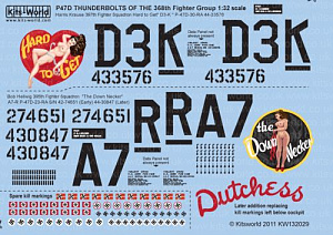 Декаль 1/32 Republic P-47D Thunderbolt 368th FG (2) (Kits-World)