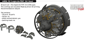 Дополнения из смолы 1/48 Grumman F4F-3 Wildcat engine late (для модели Eduard kits)