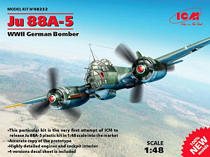 Сборная модель 1/48 Junkers Ju 88A-5 German WWII Bomber (ICM)