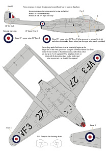 Декаль 1/72 de Havilland Vampire F.3, FB.5 & FB.9 Collection' (Aims)