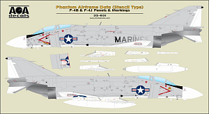 Декаль 1/32 Phantom Airframe Data(Stencil Type)-McDonnell F-4B & F-4J Panels & Markings (AOA Decals)
