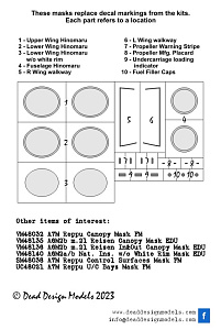 Mitsubishi A7M1 Reppu National Insignia and markings paint mask (Fine Molds kits)