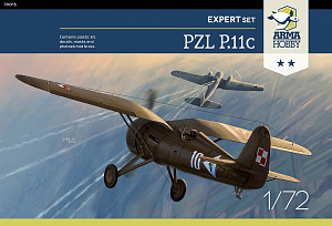 Сборная модель 1/72 PZL P.11c Expert Set (Arma Hobby)