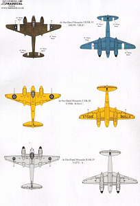 Декаль 1/48 de Havilland Mosquito T.Mk.III, B.Mk.IV, FB.Mk.VI, (7) (Xtradecal)