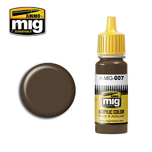 Краска акриловая Темно-коричневый RAL 7017 (Ammo Mig) (17ml)