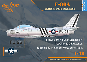 Сборная модель 1/48 F-86A in Korea early variants (3x camo) (Clear Prop)
