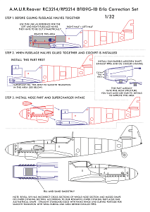Дополнения из смолы 1/32 Bf109G-10 Erla корректирующий набор для Revell (A.M.U.R.Reaver)