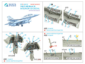 3D Декаль интерьера кабины F-16D block 30 (Kinetic 2022г. разработки) (Малая версия)