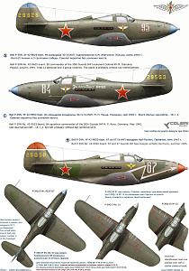 Декаль 1/48 Р-39 Q/N 273 Гомельской Гв. ИАД (Colibri Decals)