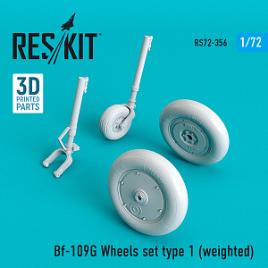 Дополнения из смолы 1/72 Messerschmitt Bf-109G Wheels set type 1 (weighted) (ResKit)