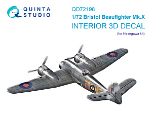 3D Декаль интерьера кабины Bristol Beaufighter Mk.X (Hasegawa)