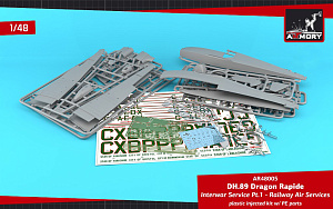 Сборная модель 1/48 de Havilland DH.89A Dragon Rapide Railway Air Services (Armory)
