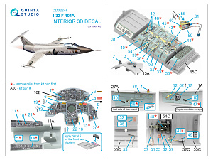 3D Декаль интерьера кабины F-104A (Italeri)