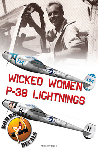 Декаль 1/72 Lockheed P-38J Lightnings Wicked Women P-38 Lightnings (Bombshell)